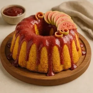 Bolo de Fubá com Goiabada
